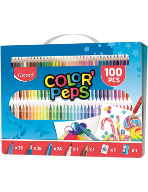Color'Peps Colouring Set & Carry Case 100 Piece